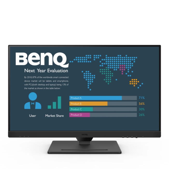 BenQ BL2790QT 27" IPS, 5ms, QHD 2560x1440, 75Hz, 99% sRGB, Eye Reminder, Flicker-free, LBL, B.I. Gen2, ePaper, 1000:1, 20M:1 DCR, 8 bit, 350cd/m2,HDMI,DP, USB-C 60W, Daisy Chain, 3xUSB 3.2, 2Wx2, HAdj. Stand 110mm, Headph. jack, Line In,Tilt, VESA, B (тъмнейл - 3)