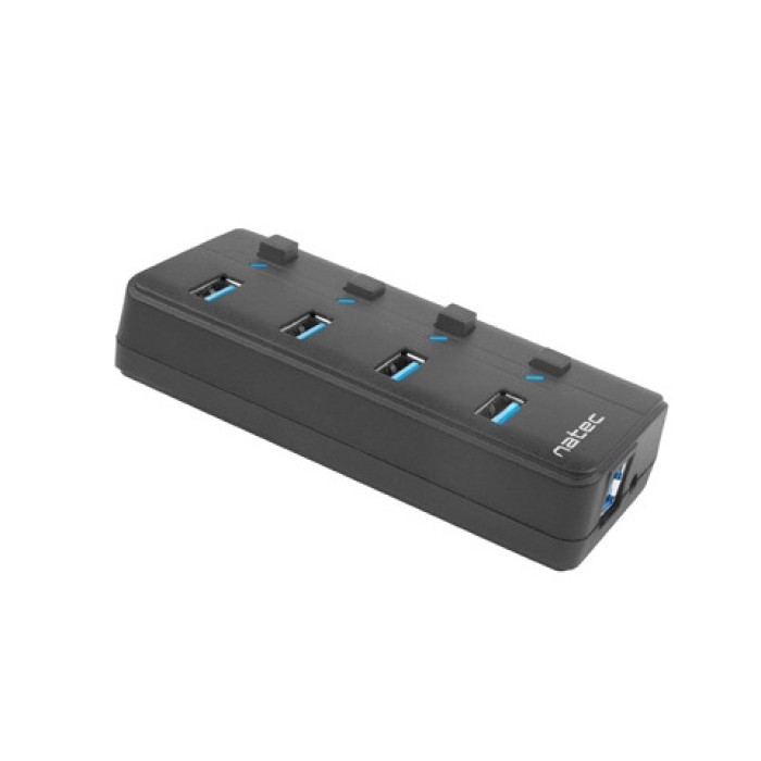 Natec USB 3.0 Hub Mantis 2 4-Port On/Off With AC Adapter (тъмнейл - 3)