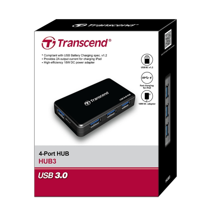 Transcend 4-Port HUB, USB 3.0 (тъмнейл - 2)