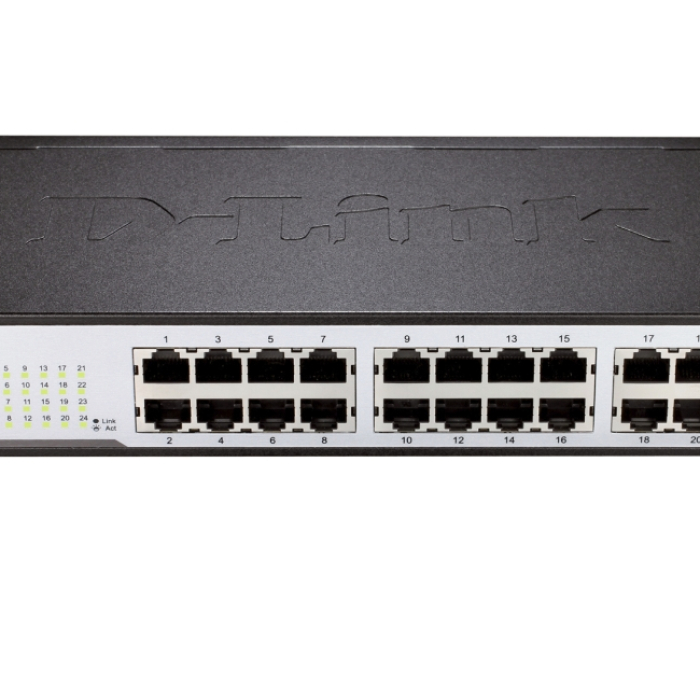 D-Link 24-Port 10/100Mbps Fast Ethernet Unmanaged Switch, rack mountable