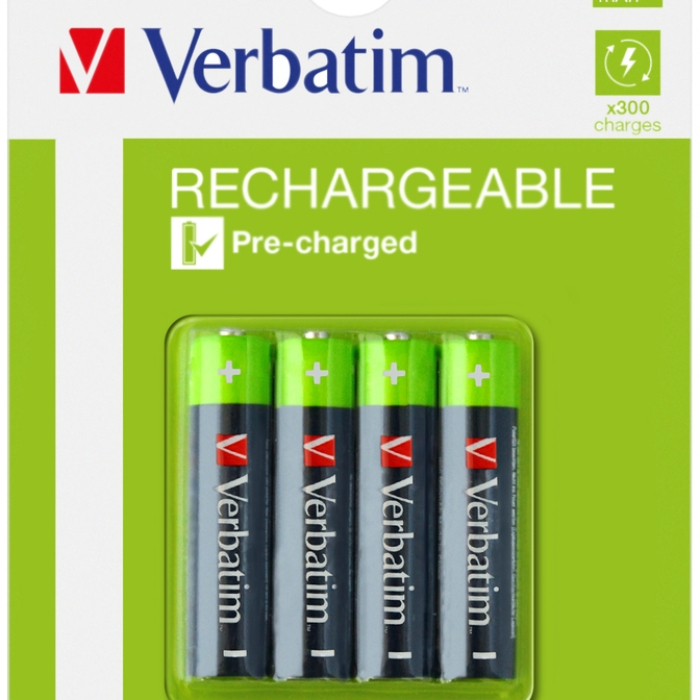 Verbatim RECHARGEABLE BATTERY AAA 4 PACK / HR03