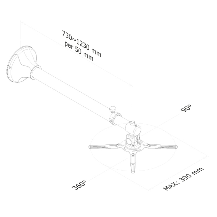 Neomounts by NewStar Projector Wall Mount (length: 79-129 cm = short throw), silver (тъмнейл - 3)