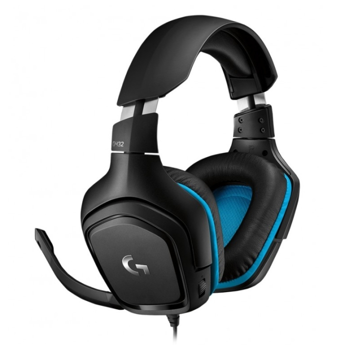 Logitech G432 Surround Headset, 50 mm Drivers, 7.1 DTS Headphone:X 2.0 Surround, Leather Ear Cushions, PC, Nintendo Switch, PS4, Xbox One, Black (тъмнейл - 1)