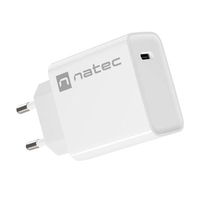 Natec USB Charger Ribera 1X USB-C 20W, White на супер цена