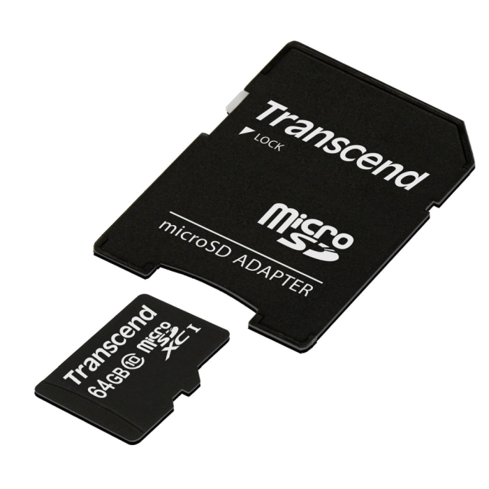 Transcend 64GB micro SDXC UHS-I, 300x (with adapter, Class 10) (тъмнейл - 1)