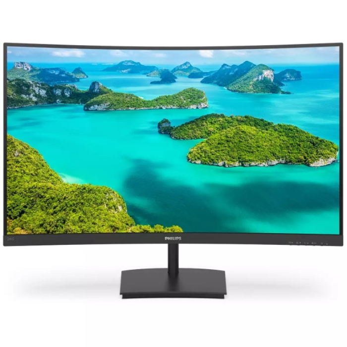 Philips 241E1SC, 23.6" Curved 1500R VA WLED, 1920x1080@75Hz, 4ms GTG, 250cd/m2, 3000:1, Mega Infinity DCR, FreeSync, FlickerFree, Low Blue Mode, Tilt, D-SUB, HDMI на супер цена