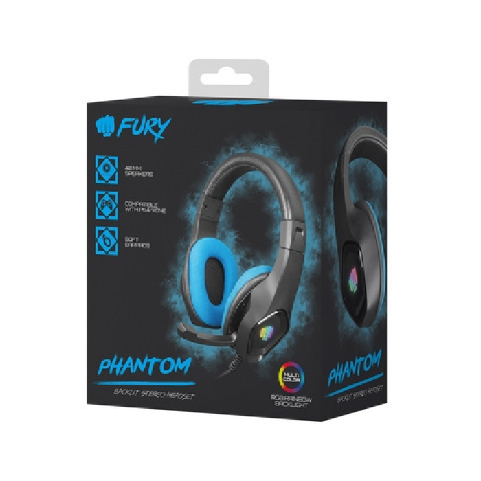 Fury Gaming Headset Phantom Black-Blue (тъмнейл - 4)