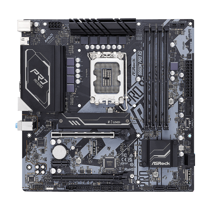 ASRock B660M Pro RS - 90-MXBGW0-A0UAYZ, поглед отгоре