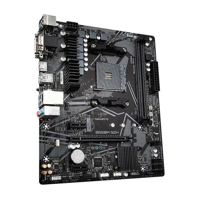 GIGABYTE B550M S2H, поглед отстрани