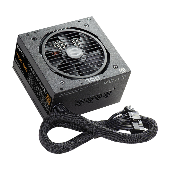 Захранващ блок EVGA 700 BQ, 80+ BRONZE 700W Полумодулен (тъмнейл - 1)