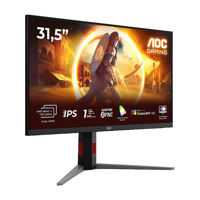 AOC Q32V4, 31.5" IPS WLED, 2560x1440@75Hz, 4ms GTG, 250cd/m2, 1000:1, 20M:1 DCR, Adaptive Sync, FlickerFree, Low Blue Light, 2Wx2, Tilt, HDMI, DP ID 96072 (тъмнейл - 2)