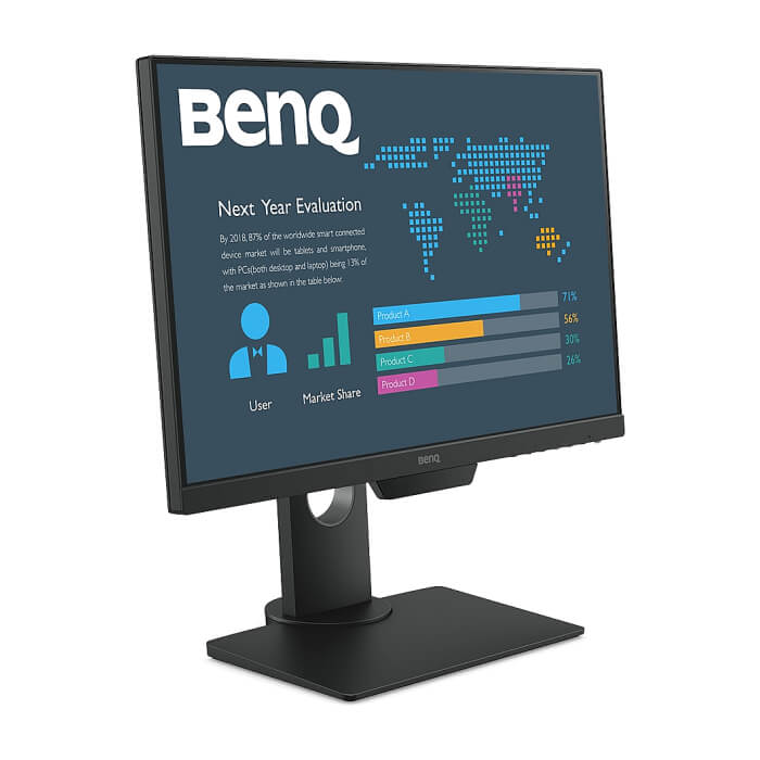 BenQ BL2381T, 22.5'' IPS, 5ms, 1920x1200 WUXGA, 16:10, Eye Care Business Monitor, 72% NTSC, Flicker-free, B.I., LBL, 1000:1, DCR 20M:1, 8 bit, 250cd/m2, VGA, HDMI, DP, DVI-D, USB x4, Speakers, Pivot, Tilt, Swivel, Height Adj., Black ID 65345 (тъмнейл - 3)