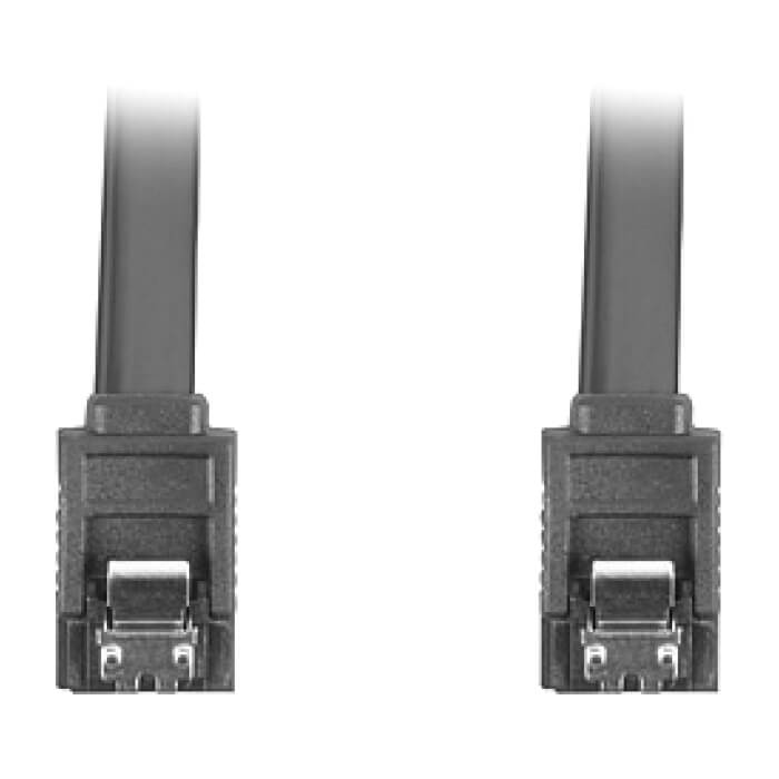 Кабел - Lanberg SATA DATA III (6GB/S) F/F cable 30cm metal clips, black ID 72691 (тъмнейл - 2)