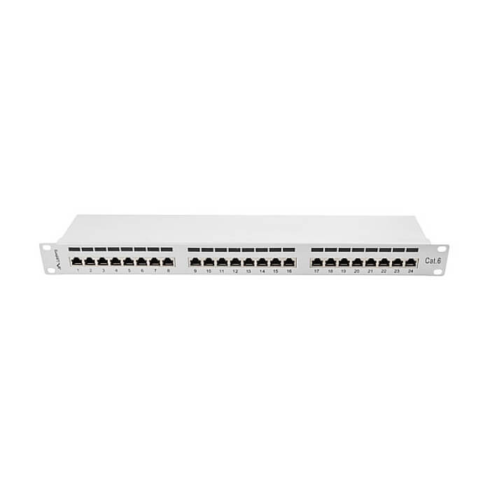 Lanberg patch panel 24 port 1U CAT.6 shielded, grey ID 62854 (тъмнейл - 3)