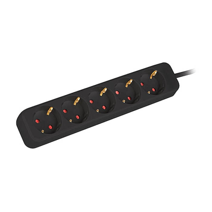 Lanberg power strip 1.5m, 5 sockets, french quality-grade copper cable, black на супер цена