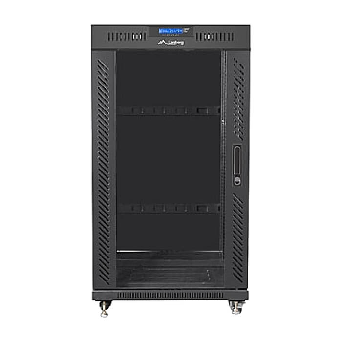 Lanberg rack cabinet 19" free-standing 22U/600x800 (flat pack) with glass door lcd black v2 ID 87193
