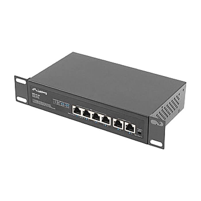 Lanberg switch 4x 100mb poe+/2x 100mb unmanaged rack 10"/19" fast ethernet 60w (тъмнейл - 4)