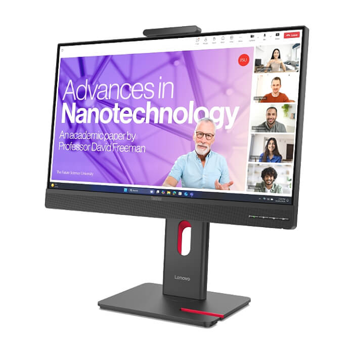 Lenovo ThinkVision T27QD-4v 27", IPS, WLED, 2560x1440, 16:9, 4ms, 48Hz - 120Hz, 350 cd/m2, 1500:1, webcam (5MP, IR+RGB), Microphone, Speakers 5Wx2, HDMI, DP, USB hub, RJ45, Ti ID 93194 (тъмнейл - 4)