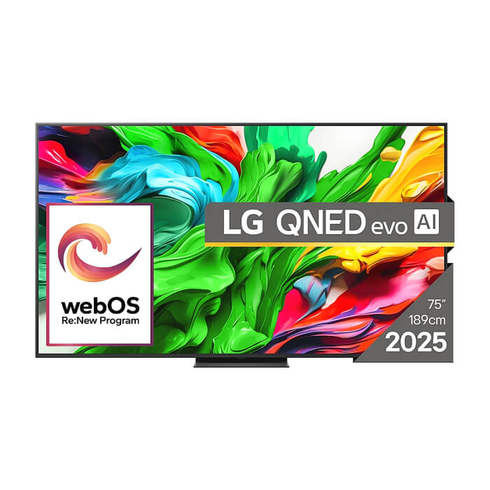 LG 75QNED86A3A, 75" 4K QNED HDR Smart TV, 3840x2160, 120Hz Native (VRR 144Hz), DVB-T2/C/S2, Alpha 8 AI Processor, HDR 10 PRO, webOS 25 ThinQ, 4K Upscaling, WiFi 5, Dolby Vision, Bluetooth 5.1, AirPlay 2, LAN, CI, HDMI, SPDIF, Stand ID 88751