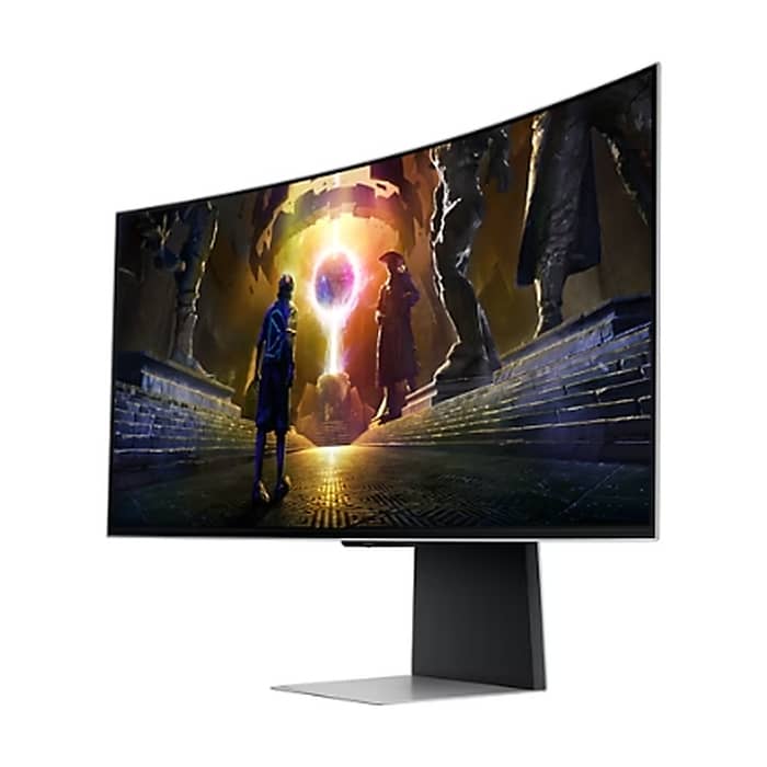 Samsung LS34DG850, 34'' CURVED Odyssey G8 OLED, 1800R, 175 Hz, 0.1 ms GTG, 21:9, 3440 x 1440, Smart, 2xUSB C, Mini DP, Micro HDMI 2.1, Wi-Fi 5, BT 5.2, Speakers, 178°/178°, Silver + Logitech G102 Mouse, Lightsync RGB, 8000 DPI, 6 Programmable Bu (тъмнейл - 3)