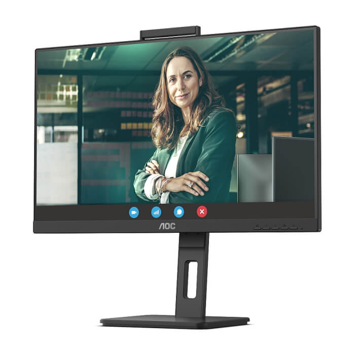 AOC 24P3CW, 23.8" IPS WLED, 1920x1080@75Hz, 4ms GtG, 300cd m/2, 1000:1, DCR 50M:1, AdaptiveSync, FlickerFree, Low Blue Light, 5Wx2, 5MP Windows Hello, Tilt, Height Adjust, Pivot, Swivel, HDMI, DP, RJ45, USB hub ID 65413 (тъмнейл - 3)