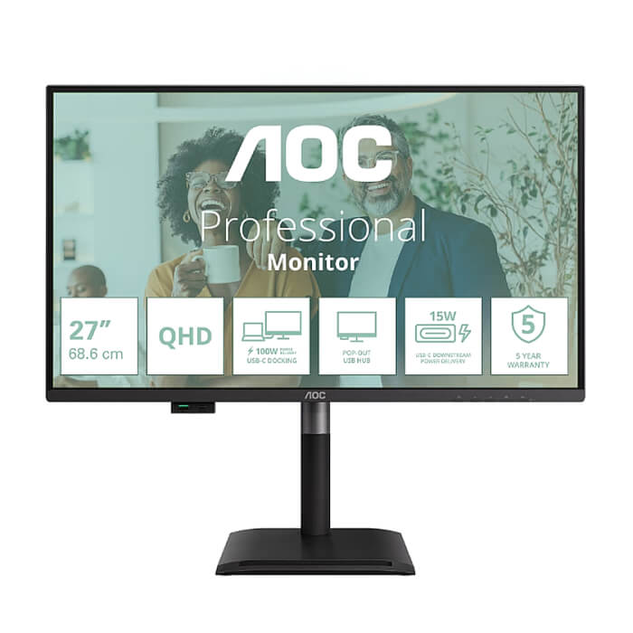 AOC Q27P4CV, 27" IPS WLED, 2560x1440@120Hz, 4ms GtG, 350cd m/2, 1500:1, 50M:1 DCR, Adaptive Sync, FlickerFree, Anti-Blue Light, 2Wx2, Tilt, Height Adjust, Pivot, Swivel, HDMI, ID 97975 на супер цена