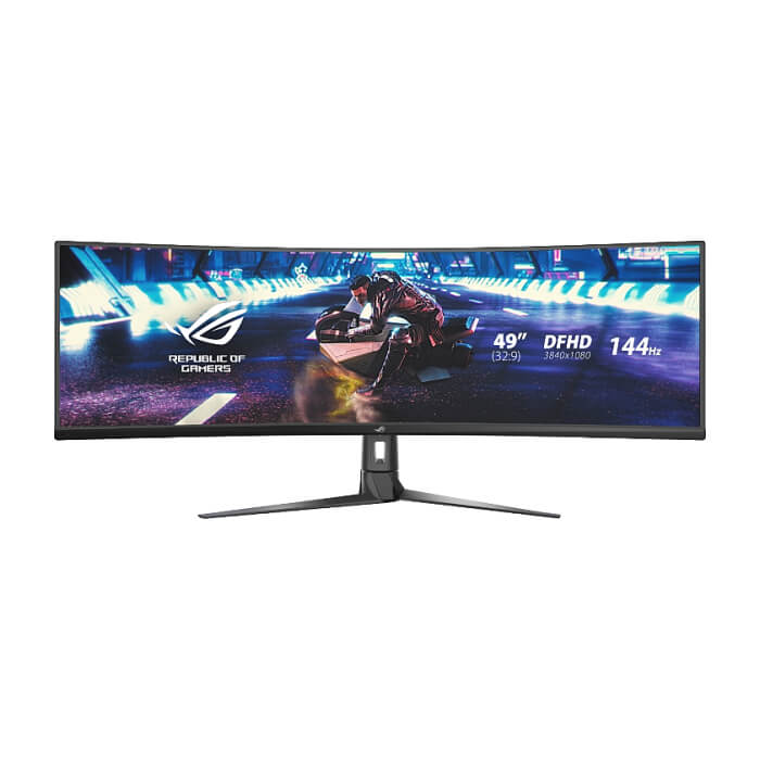 Asus ROG STRIX Curved XG49VQ, 49" DFHD (3840x1080) Gaming monitor, VA, up to 144Hz, 125% sRGB, DP, HDMI, USB3.0, FreeSync 2 HDR, DisplayHDR400, AuraSync, Red+Dark Gray ID 90916