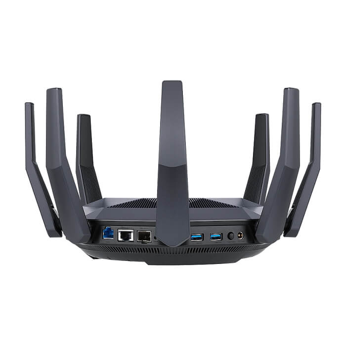 Asus Wireless Router, RT-AX89X, AX6000, 8x8 Dual-Band, Quad-Core 2.2GHz CPU, 256MB/1GB Flash/RAM, 10G port, SFP+ port, AiProtection Pro, Adaptive QoS, VPN server/client, IPTV, OFDM