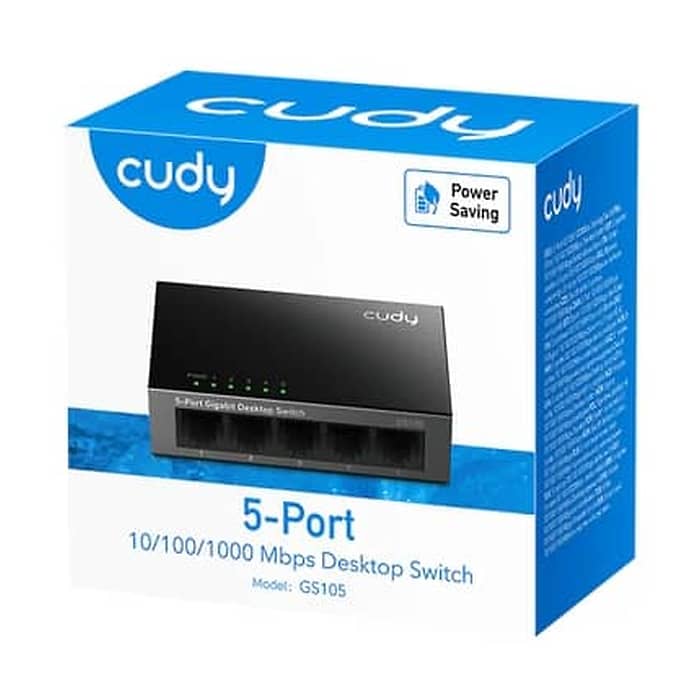 Cudy GS105 5-Port Gigabit Metal Switch, 5 10/100/1000M RJ45 Ports, Desktop Metal Case (тъмнейл - 4)