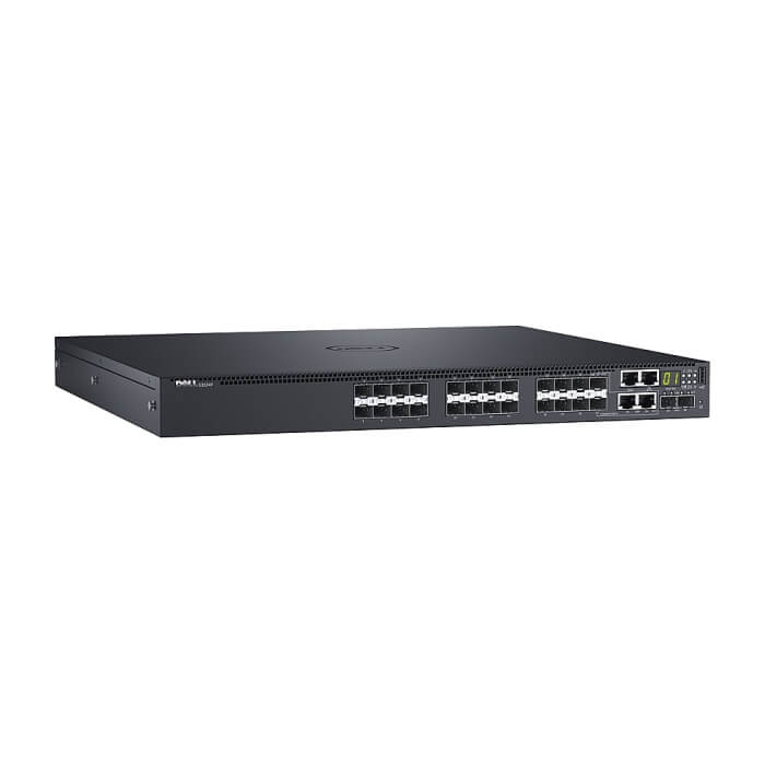 Dell Networking S3124F, L3, 24x 1GbE SFP, 2xCombo, 2x 10GbE SFP+ fixed ports, Stacking, IO to PSU air, 1x AC PSU, 3Y PS NBD, STOCK Smart Value, 210-AIMS (тъмнейл - 2)