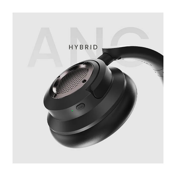 HiFuture FutureTour X Black, Hybrid Active Noise Canceling, 35-Hour Playtime, Memory Protein Foam Cover, AI Enhanced Crystal-Clear Call, Wireless 5.4, AUX Cable ID 94746 (тъмнейл - 2)