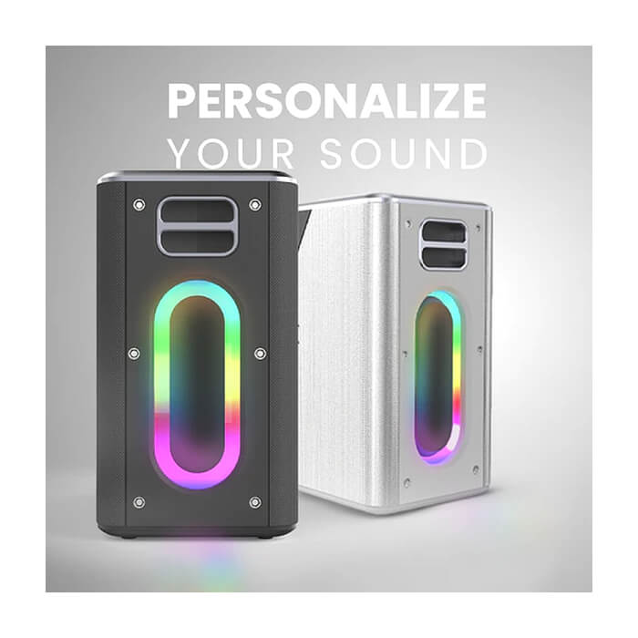 HiFuture MusicBox Black, 3-Way Speaker System, 100W Output, Built-in DynaBoost Bass Technology, Built-in DC12V Non-Stop Playing Power Socket, Enable Karaoke Dancing Light, Up to 8 ID 94754 (тъмнейл - 3)