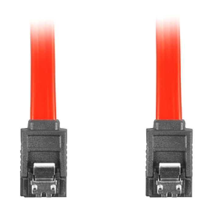 Кабел - Lanberg SATA DATA III (6GB/S) F/F cable 30cm metal clips, red ID 72690 (тъмнейл - 2)