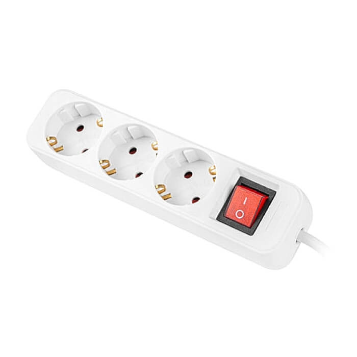 Lanberg power strip 1.5m, 3 sockets, french with circuit breaker quality-grade copper cable, white на супер цена