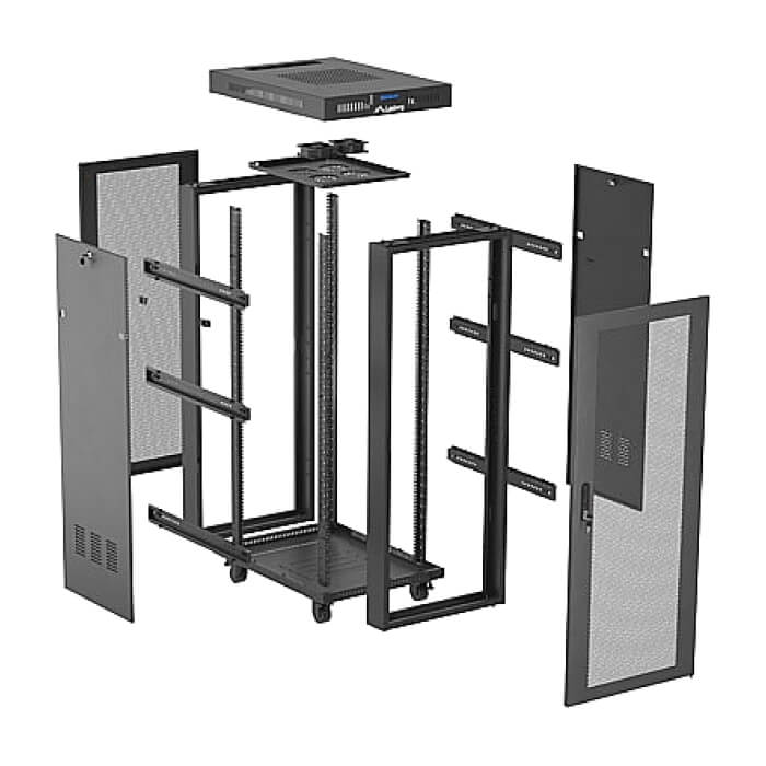 Lanberg rack cabinet 19" free-standing 32U/600X600 (FLAT PACK) with mesh door LCD black ID 87634 (тъмнейл - 2)