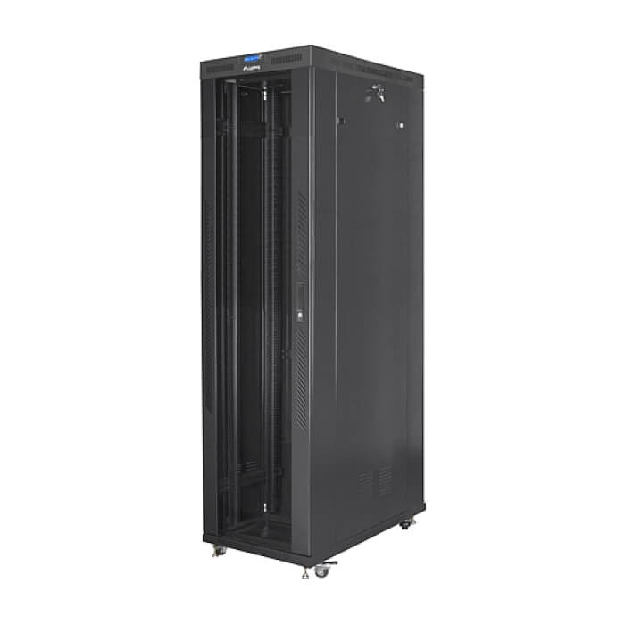 Lanberg rack cabinet 19" free-standing 47U/800x1200 (flat pack) with glass door lcd black v2 ID 87170