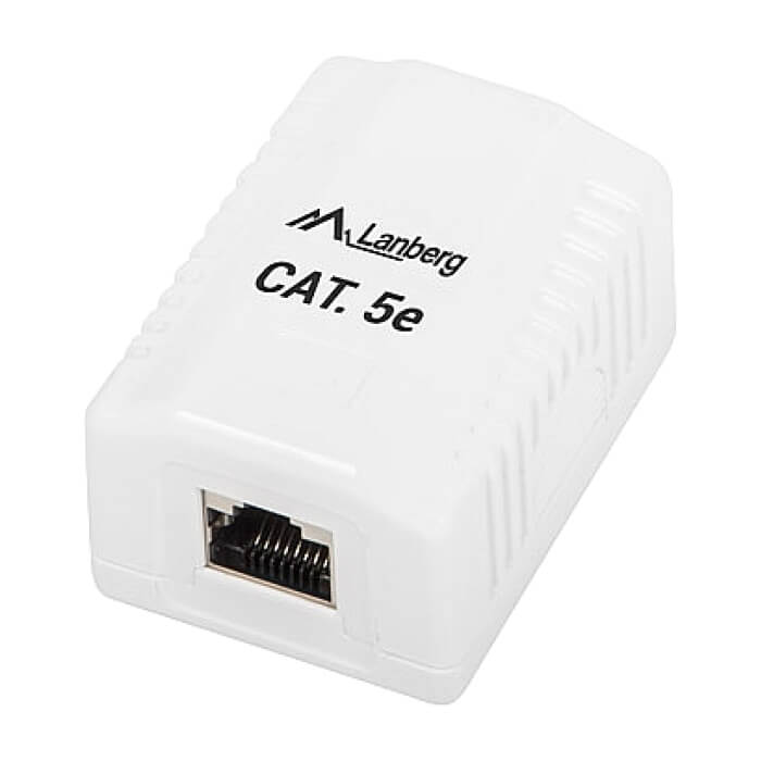 Lanberg surface-mount box CAT.5e FTP shielded 1X RJ45, white ID 72022 (тъмнейл - 3)