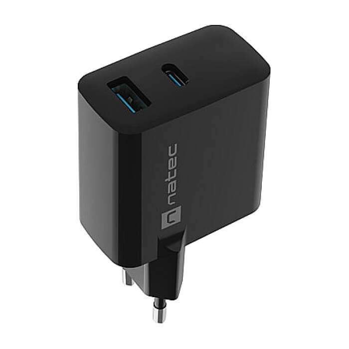 Natec USB Charger Ribera Gan 1X USB-A + 1X USB-C 65W, Black на супер цена от GT Computers Natec USB Charger Ribera Gan 1X USB-A + 1X USB-C 65W, Black на супер цена