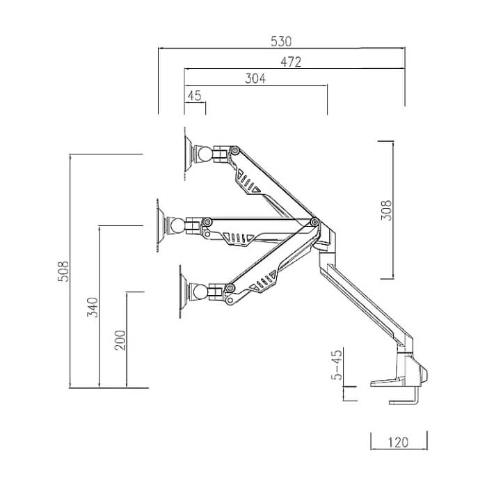 Neomounts by NewStar Flat Screen Desk Mount (clamp/grommet) for 2 Monitor Screens ID 66803 (тъмнейл - 5)