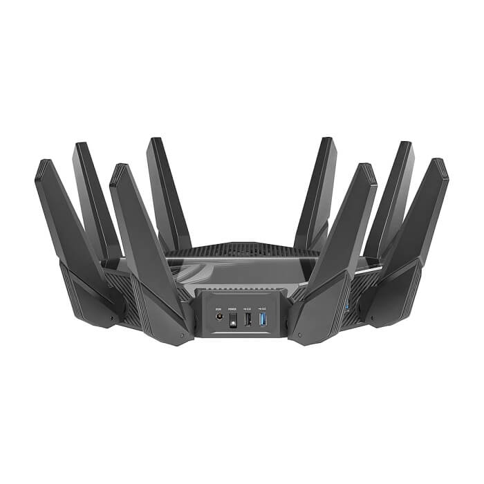 Asus Gaming Wireless Router, ROG Rapture GT-AXE16000, AXE16000, Quad-Band, Quad-Core 2.0GHz CPU, 256MB/2GB Flash/RAM, 10G dual-port, AiProtection Pro, Adaptive QoS, VPN Fusion, IPT на супер цена