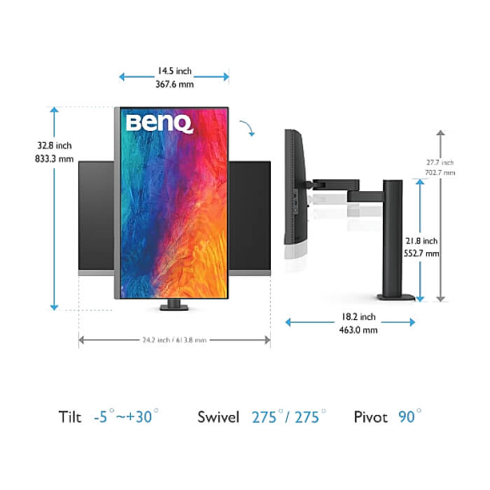 BenQ PD2706UA VERTICAL &  PROFESSIONAL DISPLAY PD2706UA DARK GREY ID 95507 (тъмнейл - 4)
