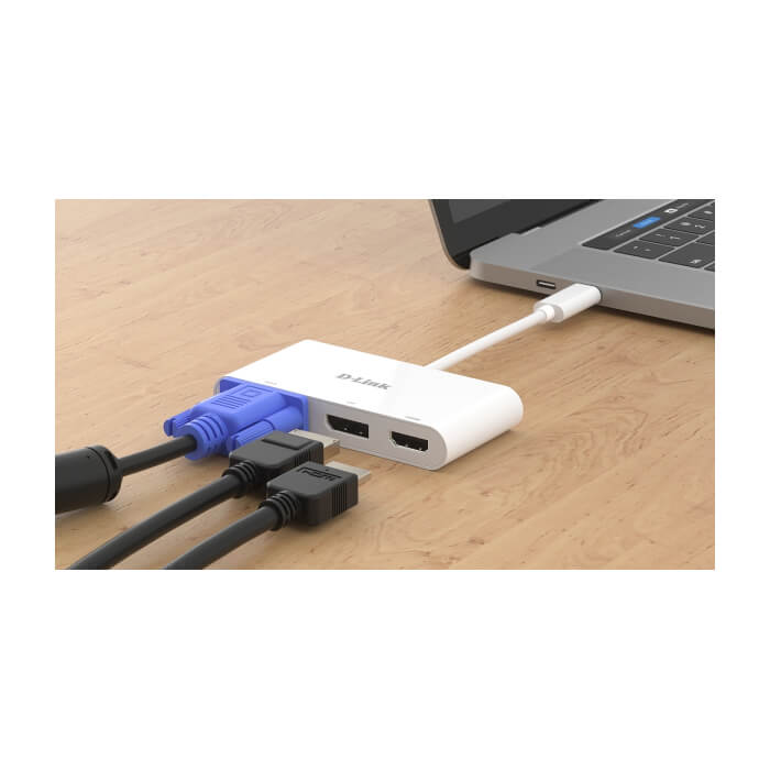 D-Link 3-in-1 USB-C to HDMI/VGA/DisplayPort Adapter (тъмнейл - 3)