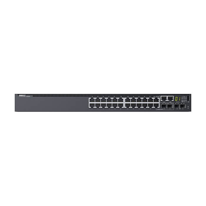 Dell Networking S3124, L3, 24x 1GbE, 2xCombo, 2x 10GbE SFP+ fixed ports, Stacking, IO to PSU airflow, 1x AC PSU, DNS3124T STOCK Smart Value, 210-AIMQ (тъмнейл - 3)