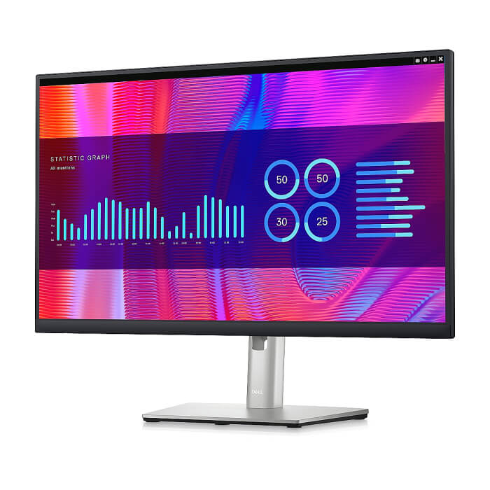 Dell P2423DE, 23.8" Wide LED AG IPS Panel, 5ms, 1000:1, 300 cd/m2, 2560x1440, 99% Srgb, HDMI, DP, USB-C hub, USB 3.2 Gen 1, RJ-45, ComfortView, Height, Pivot, Swivel, Tilt, Black ID 65241 (тъмнейл - 3)