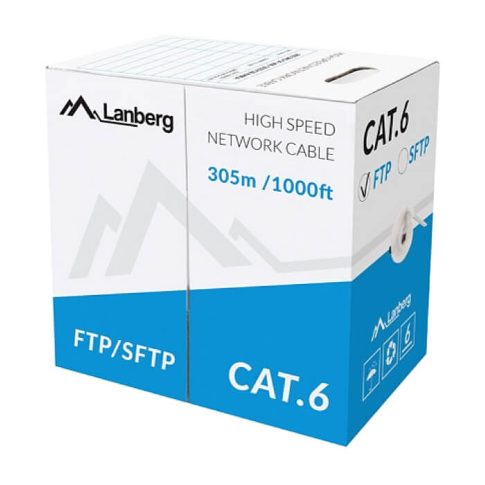 Кабел - Lanberg Lan Cable FTP Cat.5e 305m Solid CU CPR Fluke Passed Grey ID 72715
