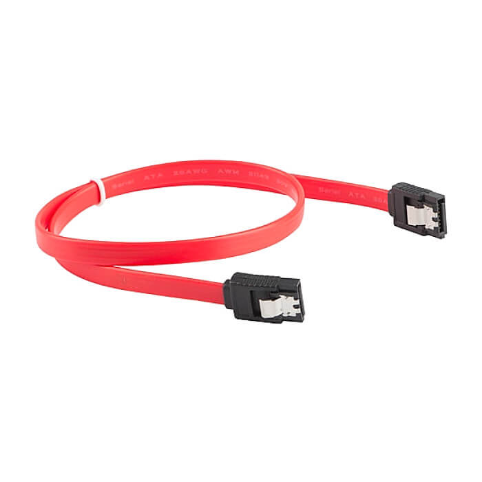 Кабел - Lanberg SATA DATA III (6GB/S) F/F cable 50cm metal clips, red ID 72688 (тъмнейл - 3)