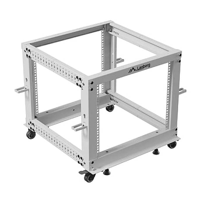 Lanberg open rack 19" 9U 600x600-1100 adjustable, grey ID 96770 (тъмнейл - 5)