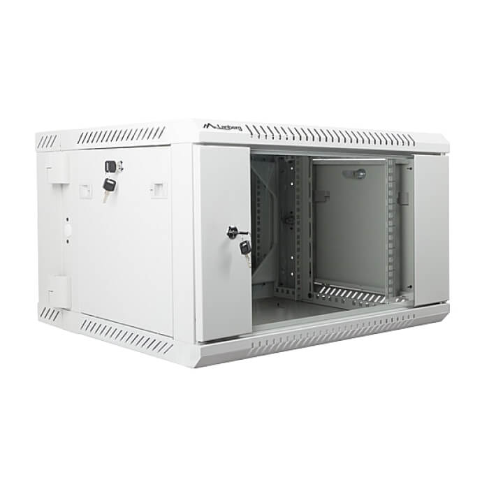 Lanberg rack cabinet 19” double-section wall-mount 6U / 600x600 for self-assembly (flat pack), grey ID 71870 (тъмнейл - 4)