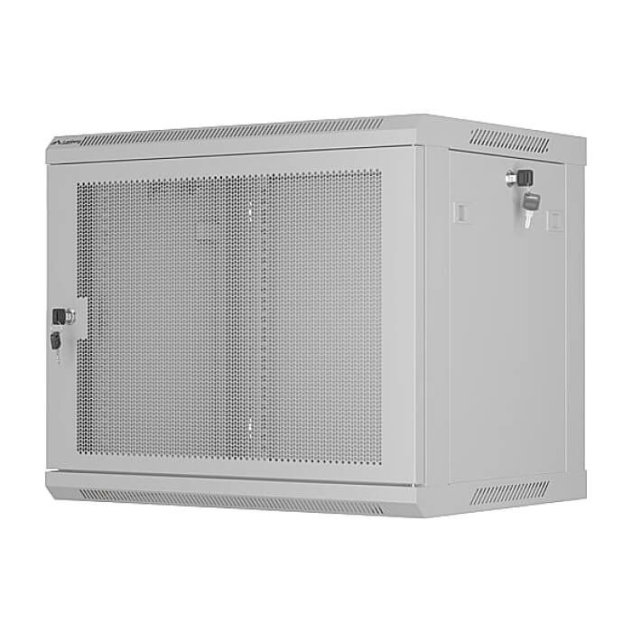 Lanberg rack cabinet 19" wall-mount 9U/600x450 with perforated door grey (flat pack) ID 87593 (тъмнейл - 2)