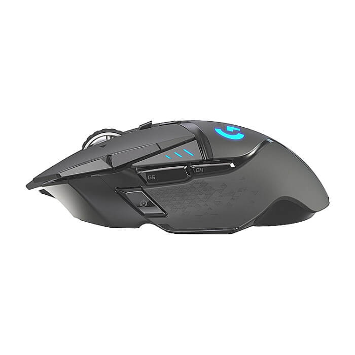 Logitech G502 Wireless Mouse, Lightsync RGB, Lightspeed Wireless, HERO 25K DPI Sensor, 400 IPS, 4x2g + 2x4g Optional Weights, 11 Programmable Buttons, 121g, Black (тъмнейл - 4)